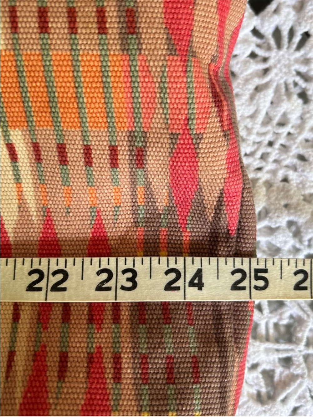 Vintage Prana Woven Multicolor Tote Bag with Brown Leather Straps - Picture 12 of 15